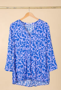 Noreen abstract pattern blouse tops
