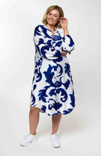 Load image into Gallery viewer, Gozzip Ganja Blue pattern Dress