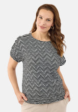 Load image into Gallery viewer, Brandtex black and off white textured top
