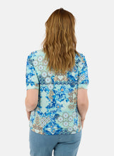 Load image into Gallery viewer, Signature Teal pattern print top