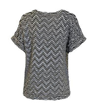 Load image into Gallery viewer, Brandtex black and off white textured top