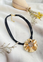 Load image into Gallery viewer, Short leather and metal abstract Necklace
