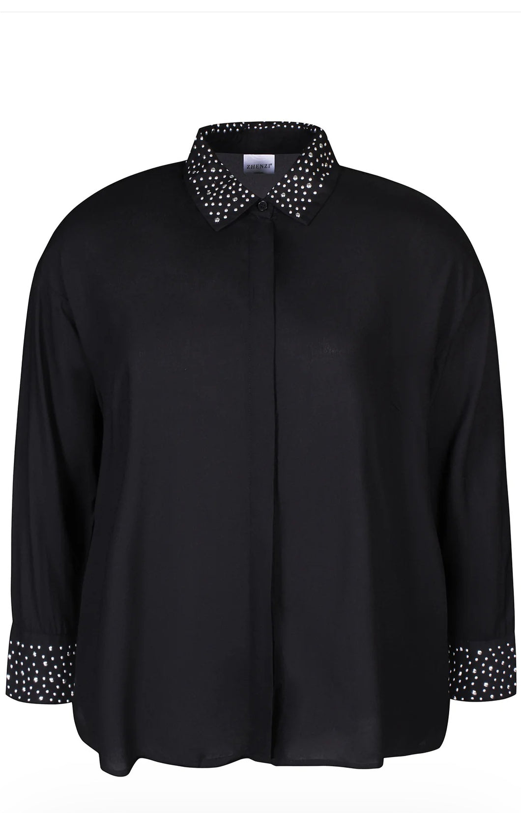 Zhenzi black studded blouse