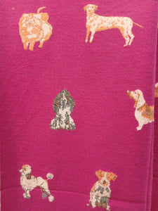 Dogs motif winter scarves