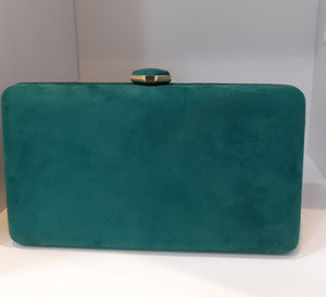 Faux suede clutch bags