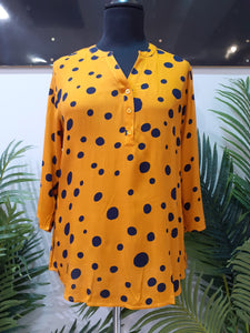 Abstract polka dot blouse tops