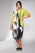 Load image into Gallery viewer, Ora lime green and grey print dress
