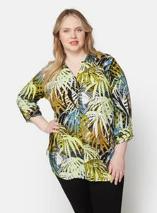 Ciso palm leaf print  blouse