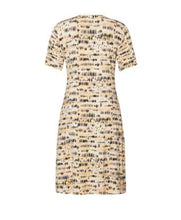 Load image into Gallery viewer, Signature beige &amp; Black abstract print Dress
