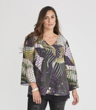 Load image into Gallery viewer, SPG abstract purple/green print top
