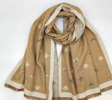 Load image into Gallery viewer, Designer inspired bee winter scarves
