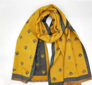 Designer inspired bee winter scarves