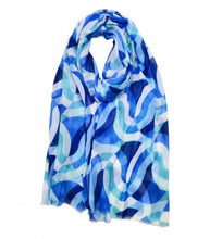 Load image into Gallery viewer, Abstract wave pattern print scarves
