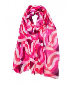 Abstract wave pattern print scarves