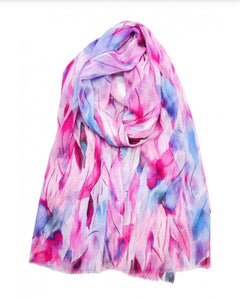 Abstract leaf print scarves