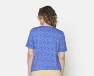 Brandtex blue & Gold pattern top