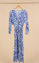 Load image into Gallery viewer, Blue &amp; white long dress
