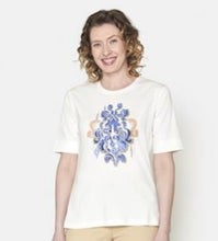 Load image into Gallery viewer, Brandtex Cotton top with blue motif
