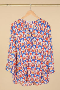 Catherine abstract pattern blouse tops