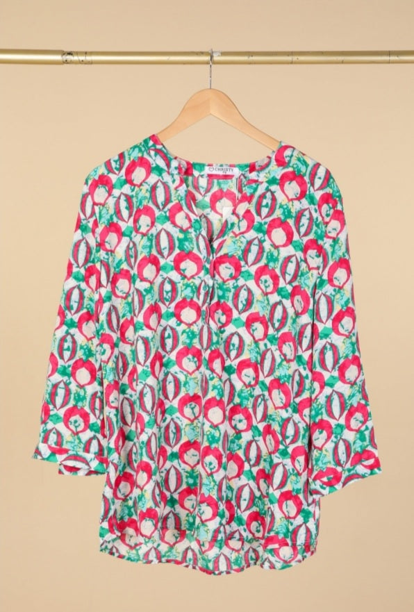 Catherine abstract pattern blouse tops
