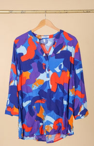 "Anne" abstract print blouse Tops