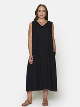 Load image into Gallery viewer, Ciso black linen mix dress
