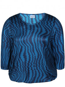 Zhenzi abstract V neck print top