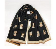 Load image into Gallery viewer, Cat print wool mix scarves

