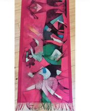 Load image into Gallery viewer, The Zoe abstract wool mix  print scarves

