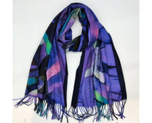 Load image into Gallery viewer, The Zoe abstract wool mix  print scarves
