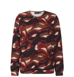 Signature abstract brown print top