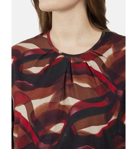 Signature abstract brown print top