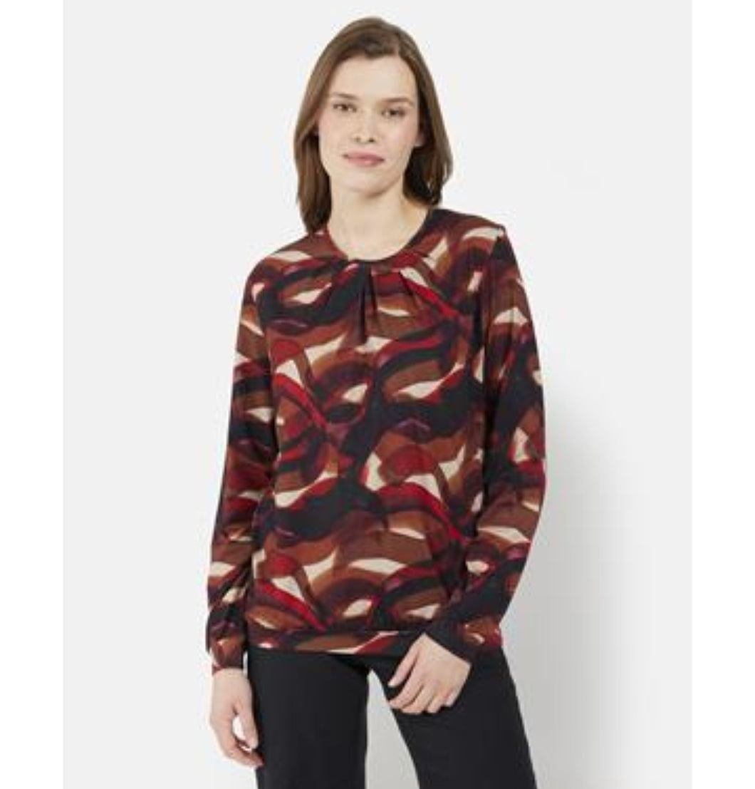 Signature abstract brown print top