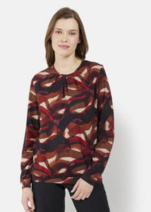 Signature abstract brown print top