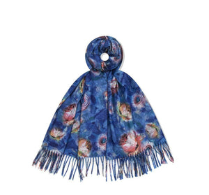 Floral cashmere mix scarves