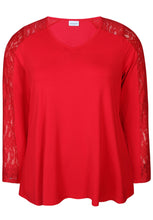 Load image into Gallery viewer, Zhenzi floral lace detail sleeves tops
