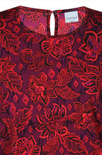 Load image into Gallery viewer, Zhenzi floral red &amp; purple print top
