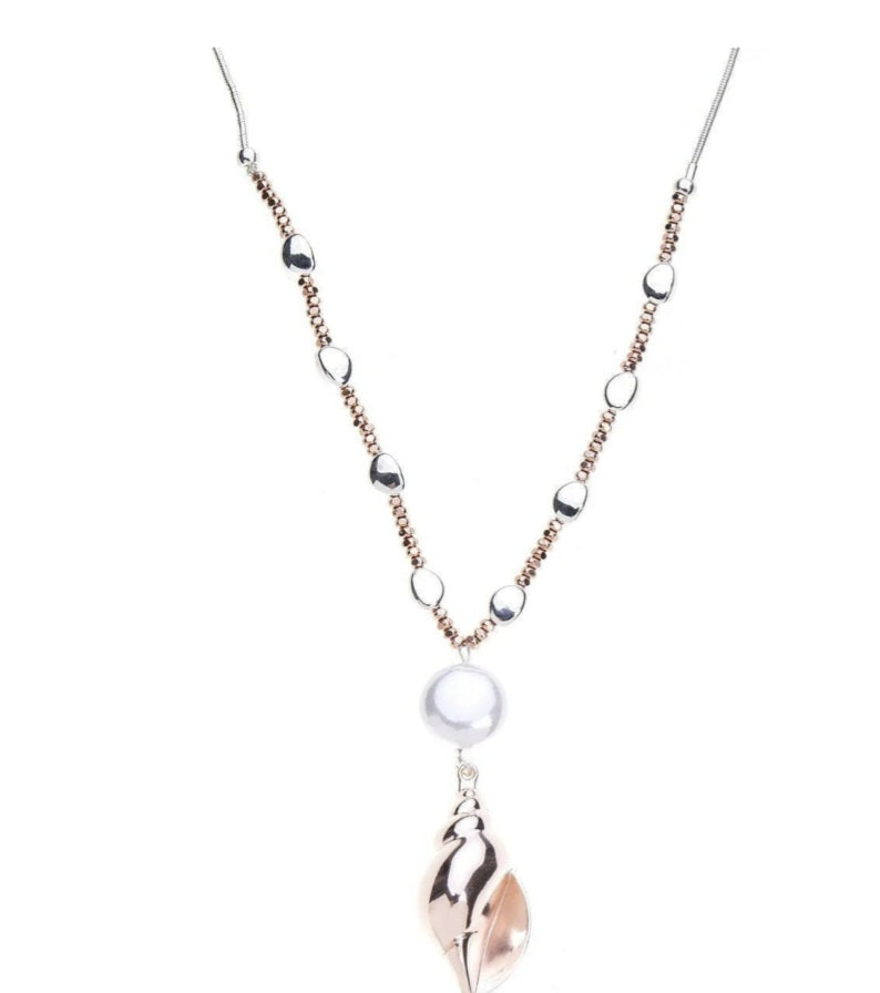 Beads sea shell with pearl Necklace