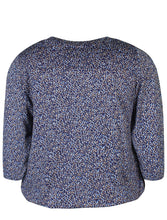 Load image into Gallery viewer, Zhenzi blue abstract print top

