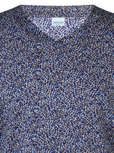 Load image into Gallery viewer, Zhenzi blue abstract print top
