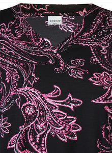 Zhenzi abstract floral print tops
