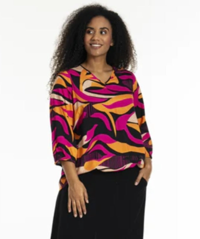 Studio pink abstract print top