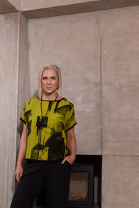 Ora Blurred pattern print top