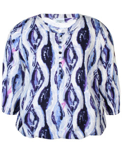 Zhenzi Abstract print V neck  tops