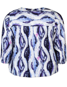 Zhenzi Abstract print V neck  tops