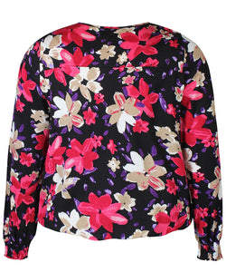 Zhenzi pink floral print top