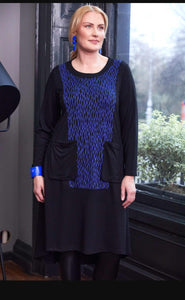 Ora dress with knitted front panel