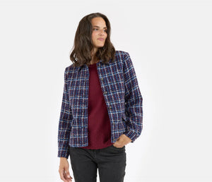Signature Navy tweed checked effect Jacket