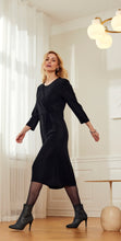 Load image into Gallery viewer, Brandtex black  mock wrap dress

