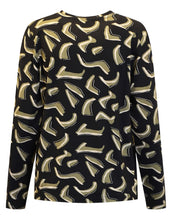 Load image into Gallery viewer, Brandtex black &amp; green abstract pattern print top
